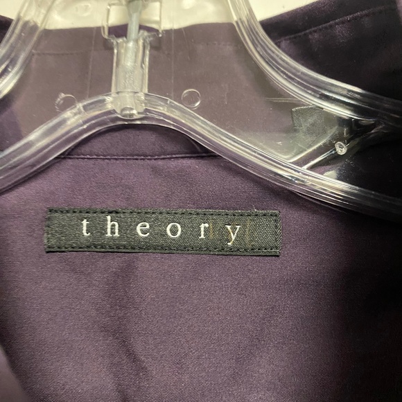 THEORY men's purple button front shirt, size S - Picture 3 of 3